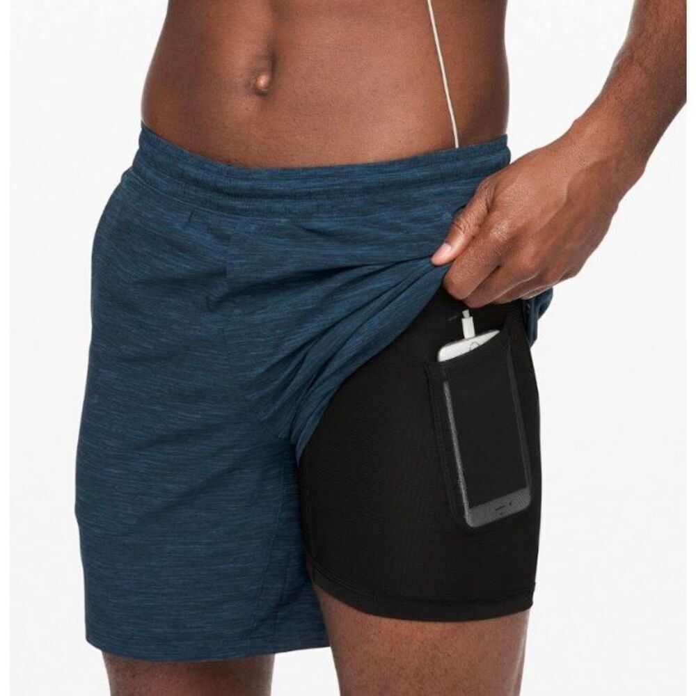 Lululemon T.H.E Pace Breaker blue 6” LINED  BATHING SUIT gym SHORTS sz S